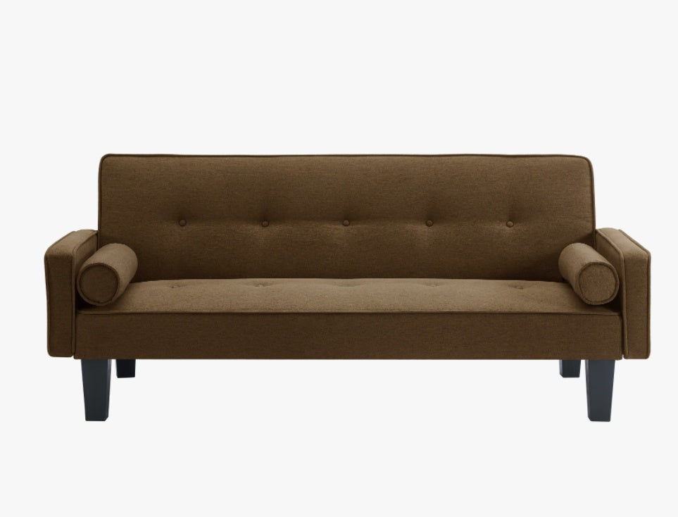 Medieval-Style Fabric Loveseat Sofa with Pillows for the Living Room