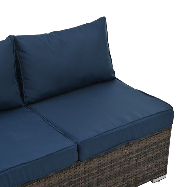 4-Piece Outdoor Patio Furniture Set, Seasonal PE Wicker with Tempered Glass Coffee Table