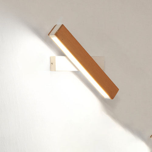 Modern Wooden LED Wall Lamp - Adjustable Lighting for Living Room, Restaurant, Porch, and Corridor.