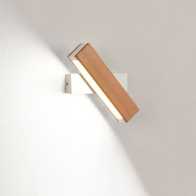 Modern Wooden LED Wall Lamp - Adjustable Lighting for Living Room, Restaurant, Porch, and Corridor.