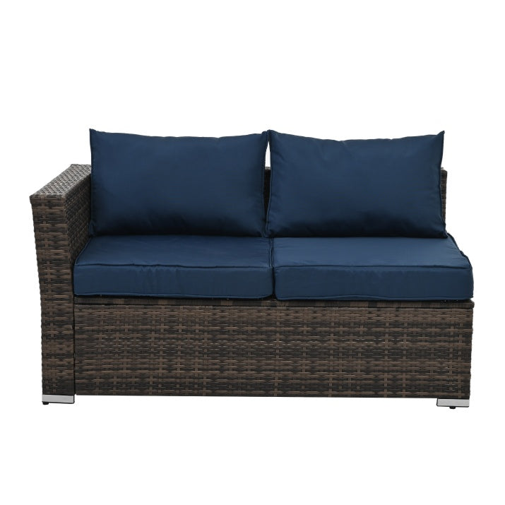 4-Piece Outdoor Patio Furniture Set, Seasonal PE Wicker with Tempered Glass Coffee Table