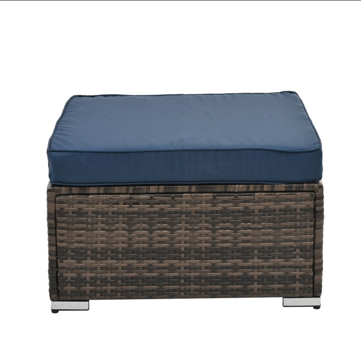4-Piece Outdoor Patio Furniture Set, Seasonal PE Wicker with Tempered Glass Coffee Table