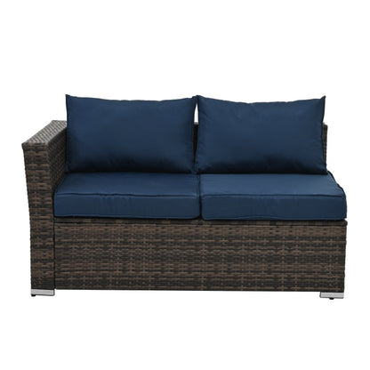 4-Piece Outdoor Patio Furniture Set, Seasonal PE Wicker with Tempered Glass Coffee Table